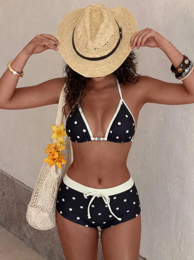 Swimwears Polka Dot 2-Piece Bikini Short Set