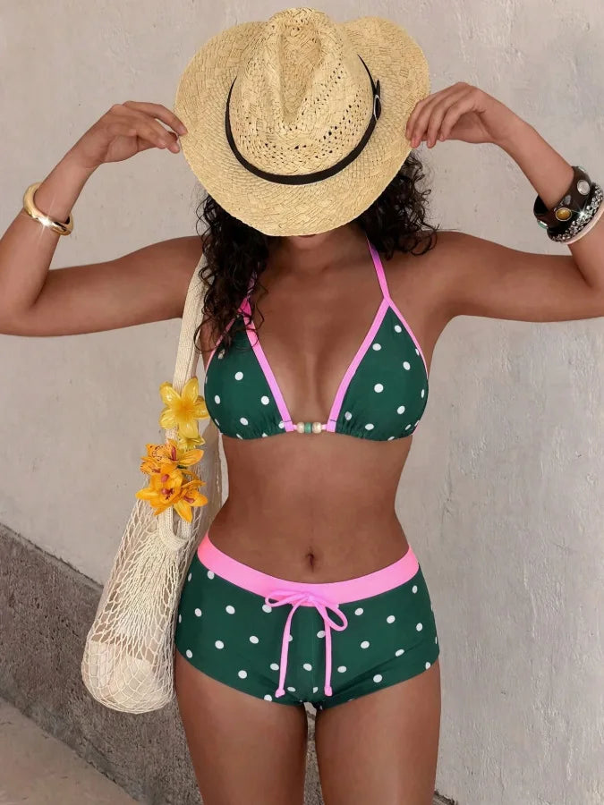 Swimwears Polka Dot 2-Piece Bikini Short Set