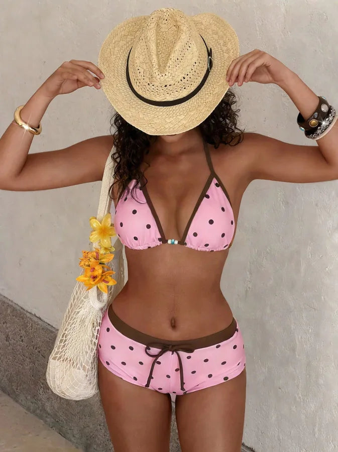 Swimwears Polka Dot 2-Piece Bikini Short Set