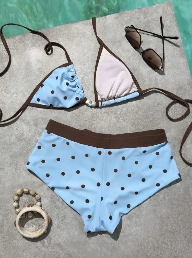 Swimwears Polka Dot 2-Piece Bikini Short Set