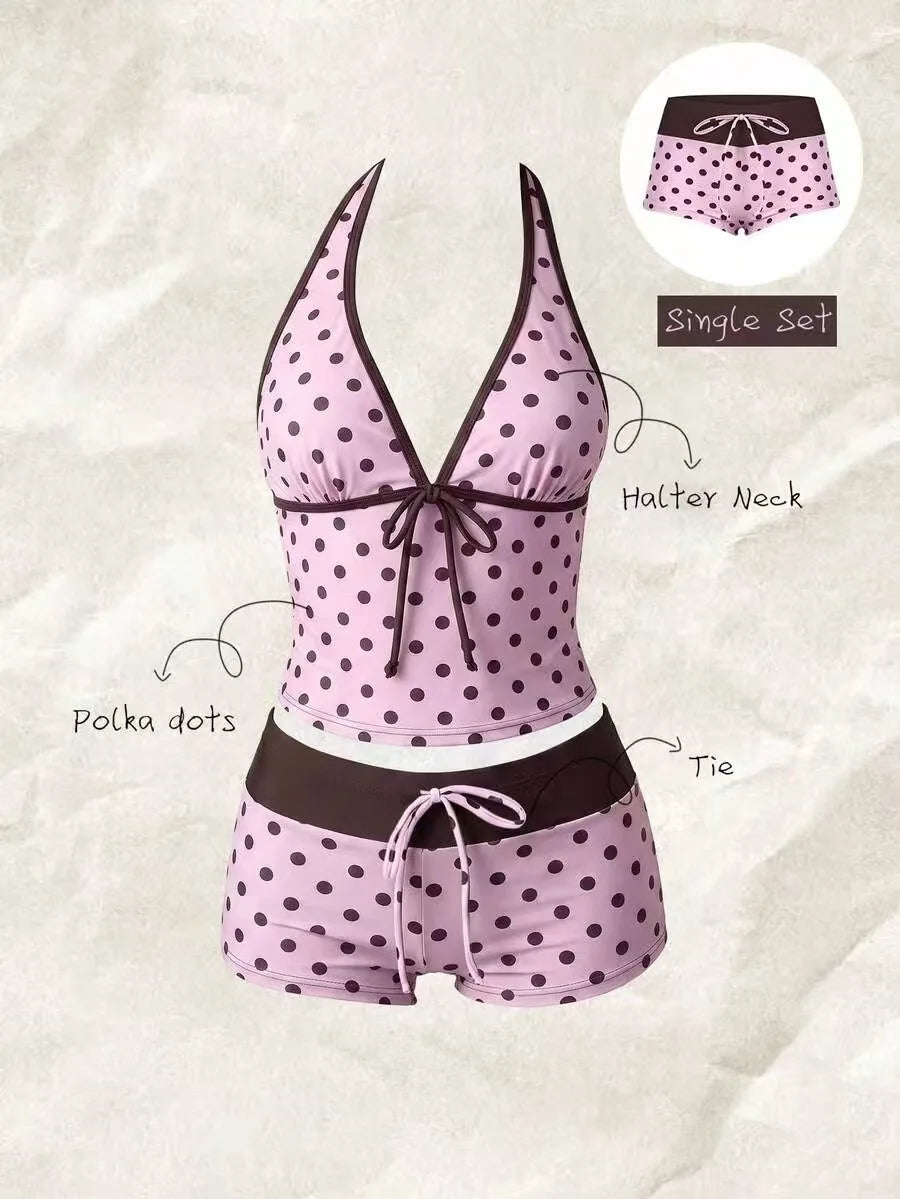 Swimwears Polka Dot 2-Piece Tankini Set