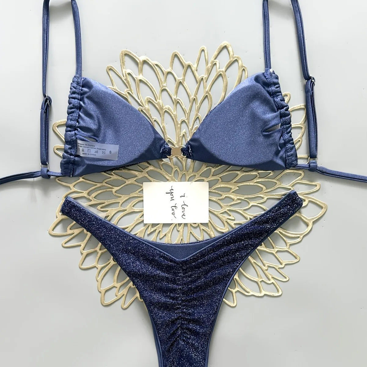 Thong Bikinis Glitter Bikini Set