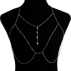 Diamond Pendant Tassel Necklace Chest Chain