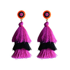 Boho Style Cotton Tassel Earrings