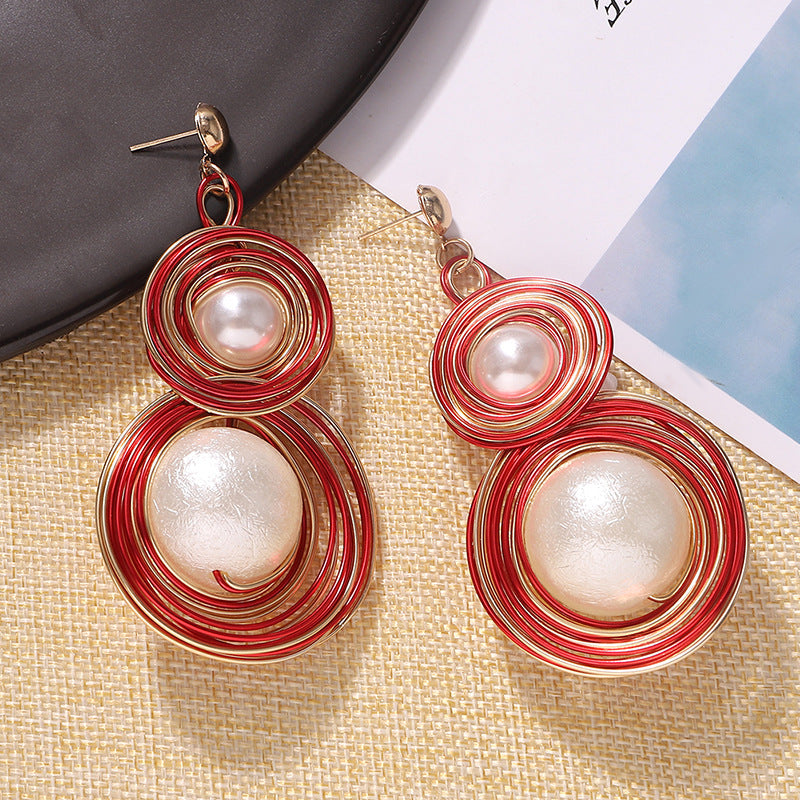 Copper Wirewound Hoop Earrings