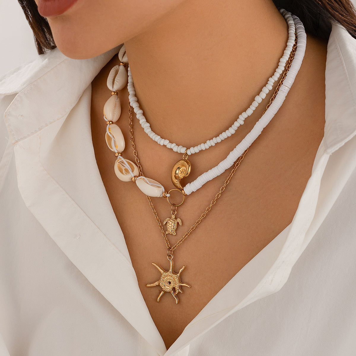 Ethnic Starfish Sun Necklace