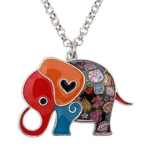 Acrylic An Elephant Cartoon Pattern Necklace