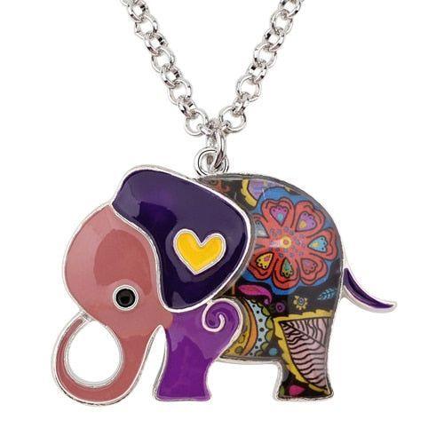 Acrylic An Elephant Cartoon Pattern Necklace