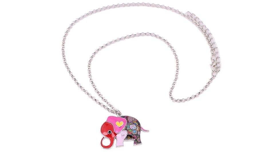 Acrylic An Elephant Cartoon Pattern Necklace