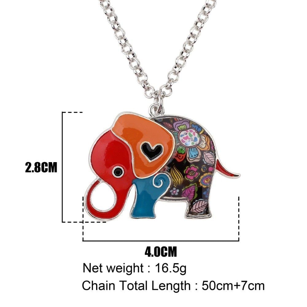 Acrylic An Elephant Cartoon Pattern Necklace