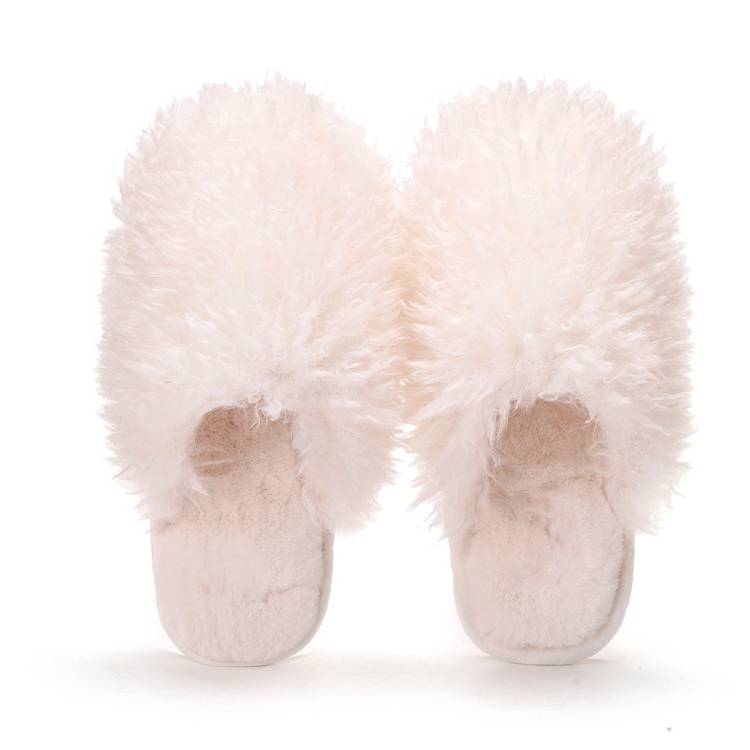 Candy color head breathable plush slippers