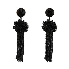 Millet Beaded Tassel Earrings