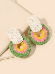 Colorful Raffia Earrings