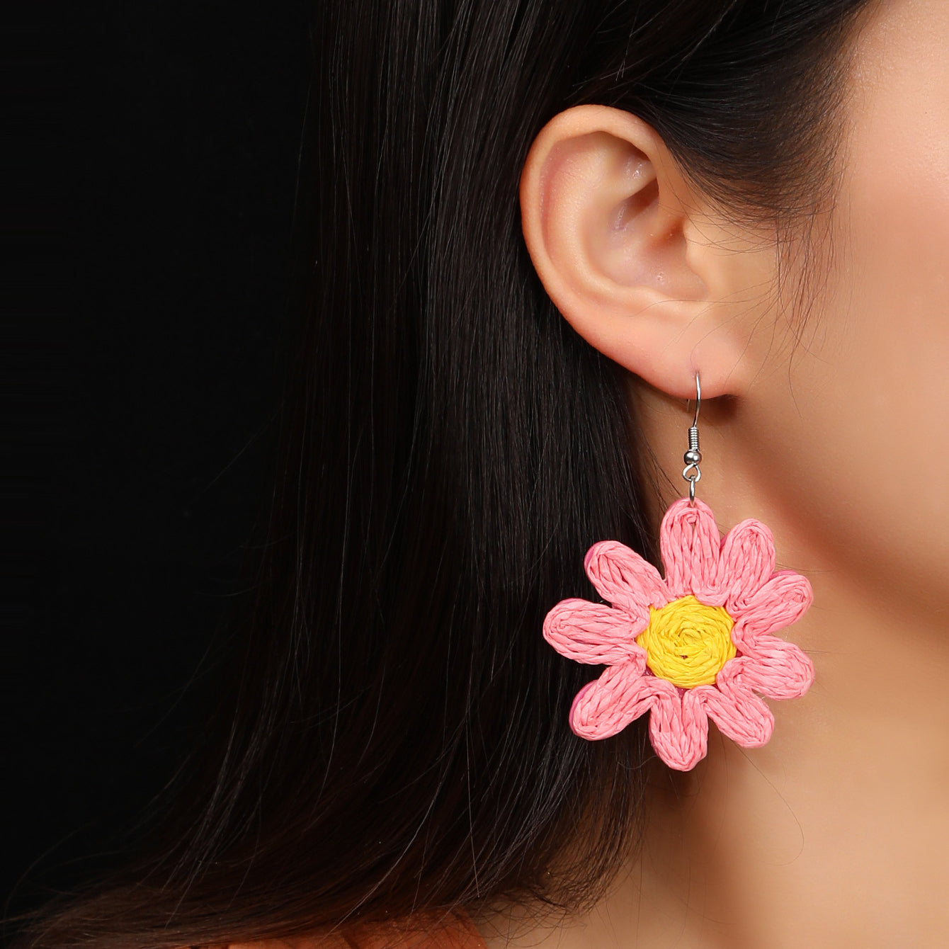 Braided Flower Earrings