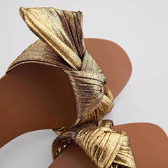 Golden Bowknot Slippers