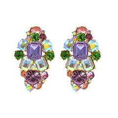 Geometric Colored Crystal Earrings Flaxmaker