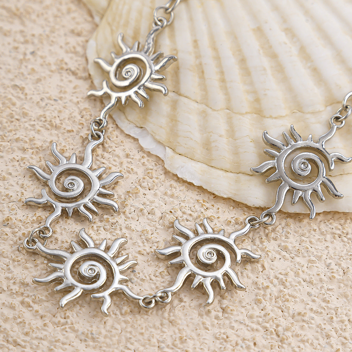 Ethnic Metal Sun Necklace