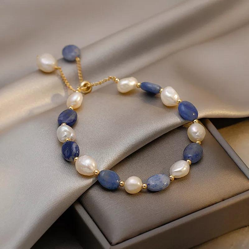 Baroque Stone and Natural Pearl Bracelet