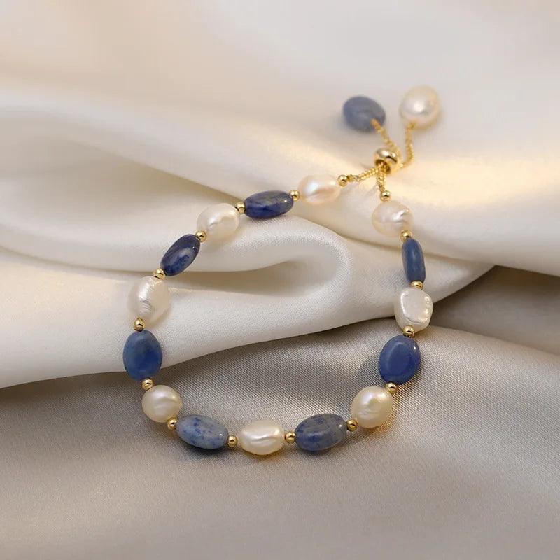 Baroque Stone and Natural Pearl Bracelet