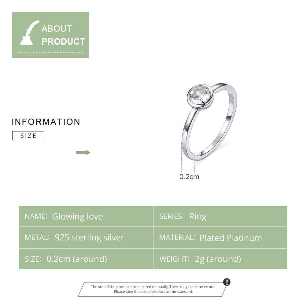 Basic Clear Zirconia Finger Ring 925 Sterling Silver