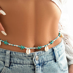 Shell, Starfish and Rice Beads Waist Chain