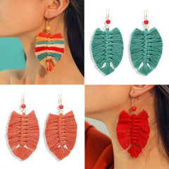 Hand-woven tassel earrings