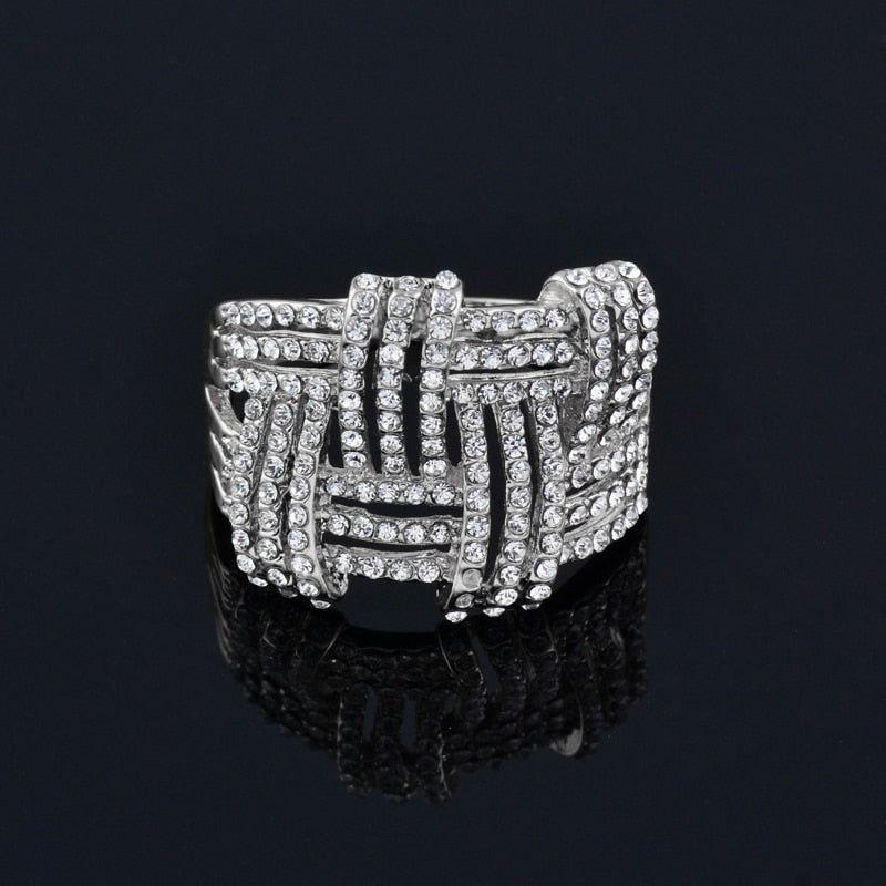 Big Hollow Weave Shaped Finger Rings