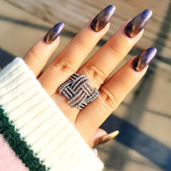 Big Hollow Weave Shaped Finger Rings