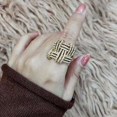 Big Hollow Weave Shaped Finger Rings