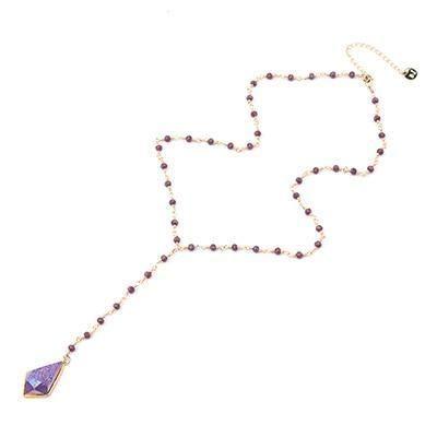 Bohemia Purple Crystal Long Necklaces