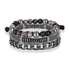 Bracelet 4Pcs/Set Hematite Slim Beaded Bangles