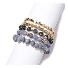 Bracelet Set Natural Semi-precious Stone Elegant Cut Crystal