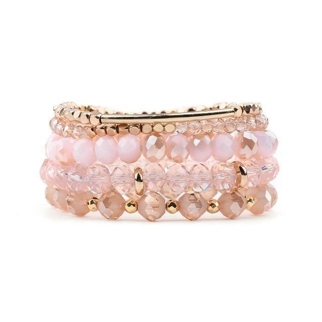 Vintage Multilayer Crystal Beads Bracelets Set