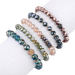 Vintage Multilayer Crystal Beads Bracelets Set