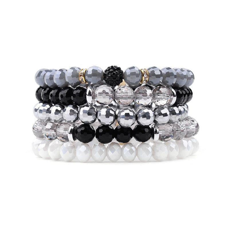 Vintage Multilayer Crystal Beads Bracelets Set