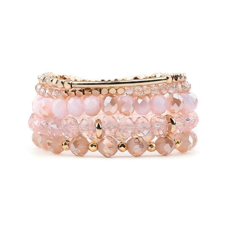 Vintage Multilayer Crystal Beads Bracelets Set