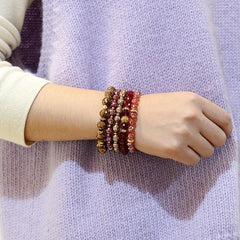 Vintage Multilayer Crystal Beads Bracelets Set