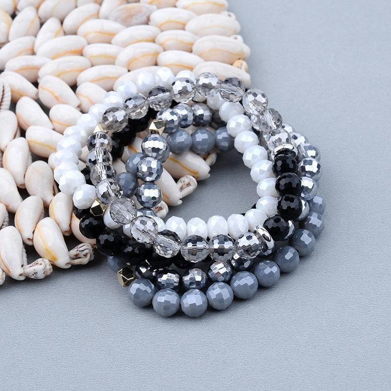 Vintage Multilayer Crystal Beads Bracelets Set