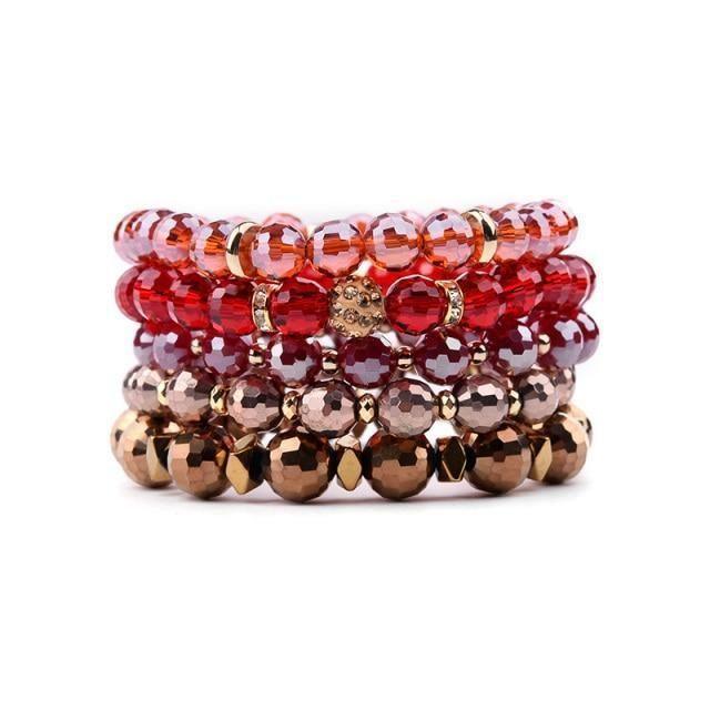 Vintage Multilayer Crystal Beads Bracelets Set