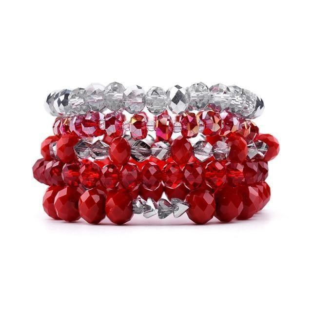 Vintage Multilayer Crystal Beads Bracelets Set