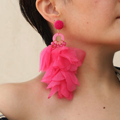 Fabric Floral Earrings