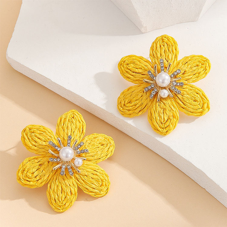 Diamond 3D Flower Earrings