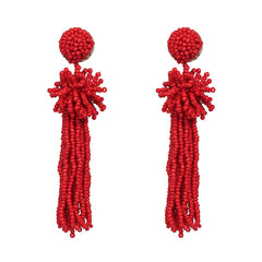 Millet Beaded Tassel Earrings