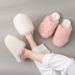 Candy color head breathable plush slippers