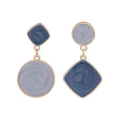 Flaxmaker Contrast Color Geometry Earrings