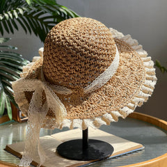 Bowknot Lace Beach Hat