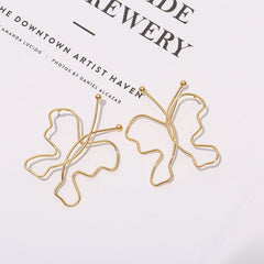 Butterfly Clover Metal Earrings