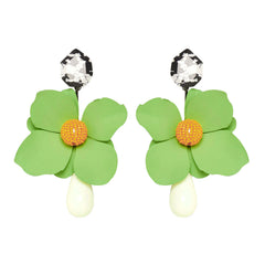 Flaxmaker Metal Floral Stud Earrings