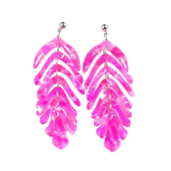 Flaxmaker Simple Leaf Pendant Earrings