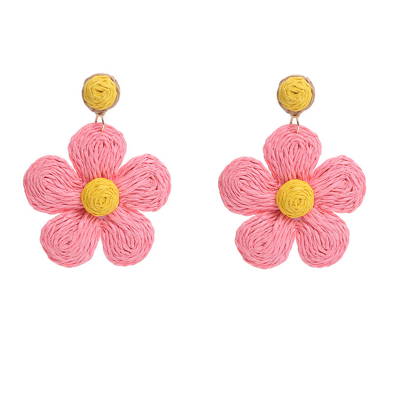 Flaxmaker Colorblock Floral Earrings